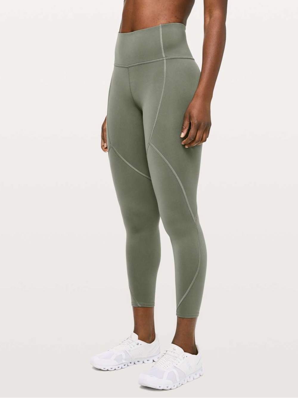 Lululemon To The Beat Tight *24" - Grey Sage Panelled Athletic Leggings